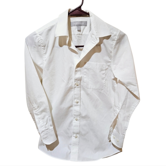 Nordstrom White Button Down Collared Business Shirt Women's 8 - Picture 1 of 8